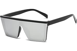 FOURCHEN Quadratische übergroße Sonnenbrille für Mädchen und Jungen, modische flache Oberseite, großer Rahmen, Sonnenbrille für Kinder