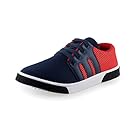 Earton Men's Blue & Red Canvas Sneakers (8 UK)