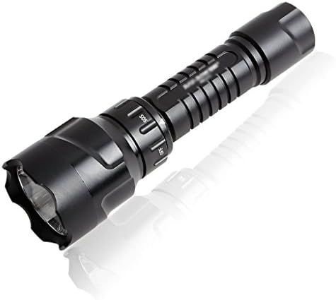 LED Flashlight Waterproof Rechargeable 5 Mode Flashlight Battery And Charger Black