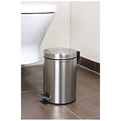 Edelstahl-Treteimer, Maße ca. Ø 17×26 cm, ca. 3 Liter, Inneneimer aus Kunststoff - 4