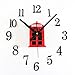 Produktbild SHFANG Mode Vintage retro Telefon DIY Uhr gegen die Wand der Kabine Büroportfolio selbst klebende Wand Uhr Tischuhr , red telephone booth