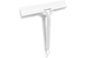 ANJINWIPER Spatola per doccia in silicone per porte in vetro e finestrini dell'auto, lavavetri con manico a gancio, per pareti della doccia, lavandino