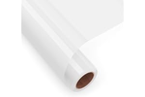 AYSOW Trasparente Vinile a sublimazione HTV 30.5X 182cm, Vinile trasparente a sublimazione Alta velocità di trasferimento, per tessuti colore chiaro di cotone, Borse, Cuscini, Grembiuli (Matte)