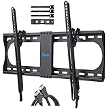 RENTLIV TV Wall Bracket for Most 32-70 Inch TV, Tilting TV Mount with MAX VESA 600x400mm, Loading Capacity up to 60 kg-Bonus Bubble Level, HDMI Cable, Cable Ties