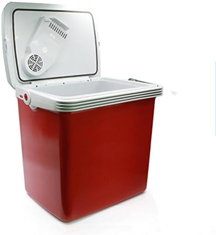 RIRI 25L Large Capacity Portable Car Fridge Mini Freezer for Home, Office, Car or Boat AC and DC, red