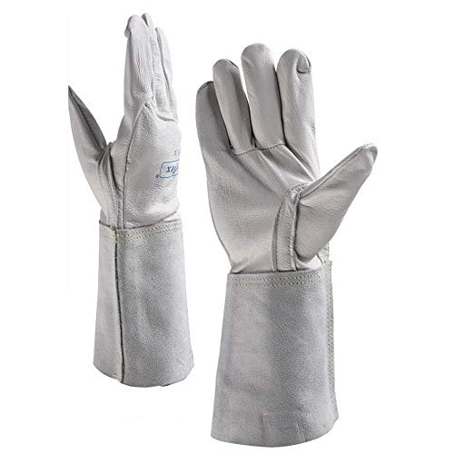 détail Asdflina Gants de travail multifonctions MIG TIG ARC MMA Soudage Gants à Souder Cuir Forge Chaleur Gants Résistant Au Feu Pour Four Grill Cheminée Four Poêle Poêle Titulaire Tig Soudeur Mig BBQ Jardin