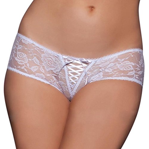 Pagacat Femmes Lingerie Sexy Floral Dentelle Creux Tanga Ouvert Entrejambe Slips Culottes Strings sous-vêtements Slips