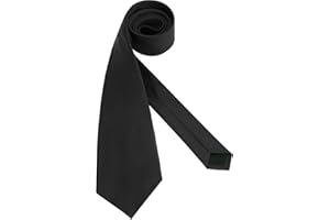 BOZONGO Black Tie for Mens & Womens, 148x8 cm Satin Neck Tie – Perfect for Weddings, Funerals, Christmas, Casual Wear, Skinny Tie Look, and Formal Events