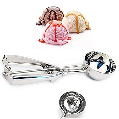 Naisicatar Cuillère à Glace Boules Cuillère à Crème Glace avec déclencheur Ice Cream Scoop en Acier Inoxydable Cookie Cuillère à Melon Multi-Fonction pour crème glacée et Fruits 5cm X 1