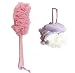 Produktbild Aitere 43CM körperbürste,Rückenbürste Badebürste,Massagebürste mit langem Griff,mit Körper Badeschwamm Schwamm Duschschwämm Perfekt für die Verbesserung Blutzirkulation/Eliminating Müdigkeit (Rosa)