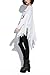 LATH.PIN Ladies Long Bat Sleeve Shirt Oversized Block Skull Poncho with Fringe FZD2969