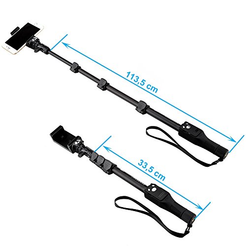 Yunteng YT-1288 â€“ Selfie-stick con telecomando bluetooth per smartphone â€“ nero
