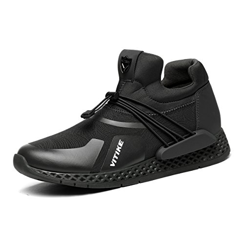 Elaphurus Männer Laufschuhe Trainer Casual Schuhe Leichtgewicht Walking Gym Sportschuhe(Schwarz EU44)