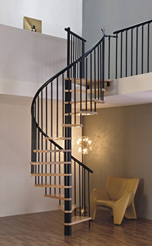 Preisvergleich Produktbild Spindeltreppe / Raumspartreppe / Wendeltreppe Sidney effect schwarz DM 120 cm