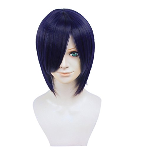 Purple 30CM Short Layered Anime Cosplay Heat Resistant Full Wig