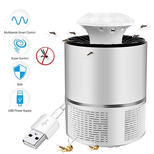 Grey-mond Lámpara Antimosquitos - 5W Trampas para Insectos Matamoscas/Mata Mosquitos Eléctrico para Proteger a los niños, Mata Insectos con 368NM Luz Ultravioleta USB LED, Sin Productos Químicos