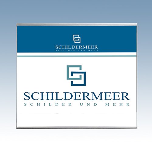 Preisvergleich Produktbild Kassettenschild 150x150 mm ESG Glas Edelstahl Büroschild Hinweisschild Türschild Wechselrahmen