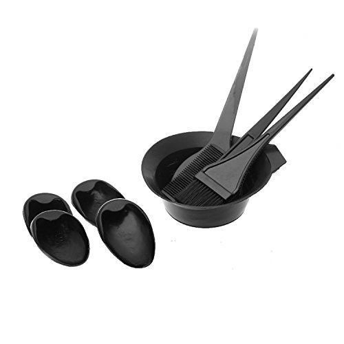 5PCS / 1 Set Plastic Salon Hair Coloring Dye Tint Bowl Comb Brushes Earmuffs Hairdressing Styling Tool Kit