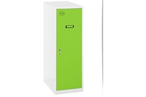 Simon Rack Casier Vestiaire Metallique Petit, 915x300x500 mm, Armoire Metallique Petit, Comprend la Clé, Blanc/Vert - Simonlocker