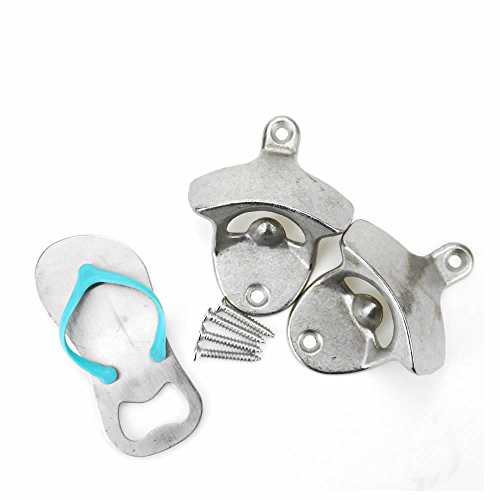GOOTRADES 2 Stk. Wand Flaschenöffner aus Edelstahl, mit 1 Stk Kostenlosen Pantoffel Form Öffner