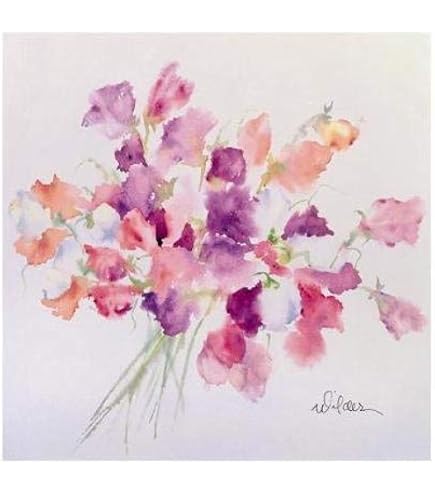 Noel Tatt Blanko-Karte 'Sweet Pea Posy', 16x16 Cm, Umweltfreundlich, Mit Umschlag