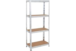 TAHA ® (1500 x 750 x 300) mm heavy duty boltless metal steel 4 tier shelving shelves storage unit Industrial easy to assemble (150X75X30cm) 175KG Per Shelf