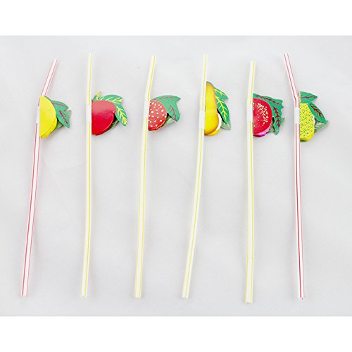 3D Frucht Cocktail Strohhalme , 50 Stück Assorted - 4