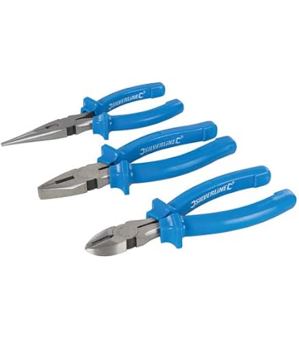 3pc Heavy Duty High Leverage Plier Set Combination Long Nose Side Cutters .d