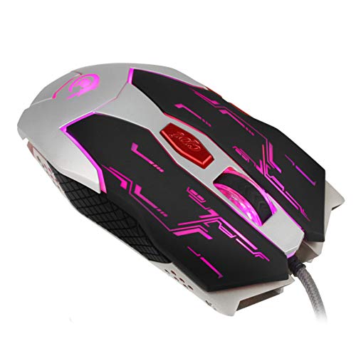 Preisvergleich Produktbild obiqngwi für den elektronischen Wettkampfsport, 2500DPI 6 Tasten Ergonomischer USB-Kabel Optischer PC-Laptop-Beleuchtung-Spiel-Mäusemäuse - Silber