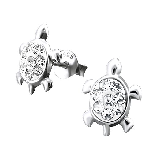 Laimons Mädchen Ohrstecker Aus Sterling Silber 925 - Giraffen-Kopf Design, Oxidiert/glänzend, Mit Verschluss