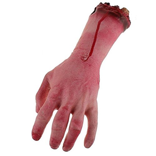 Realistic Latex Gory Human Arm Hand Life Size Scary Bloody Blood Body Parts for Halloween Party Indoor Outdoor Prop and Cosplay Decor Realistic Latex Gory Human Arm Hand Life Size Scary Bloody Blood Body Parts for Halloween Party Indoor Outdoor Prop and Cosplay Decor