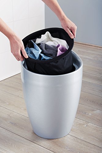Wenko 21772100 Hocker Candy Badhocker, mit abnehmbarem Wäschesack, Kunststoff – ABS, 36 x 50,5 x 36 cm, Silber - 4