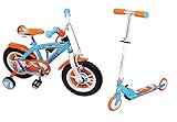 12 Zoll Planes Dusty Kinderfahrrad + Planes Scooter im Set ab 3 Jahren
