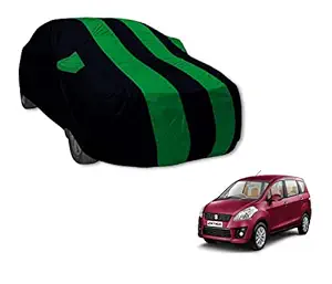 Auto Hub Water Resistant Mirror Pocket Car Body Cover Compatible with Maruti Suzuki Ertiga Model : 2012-2017 (Black, Green)