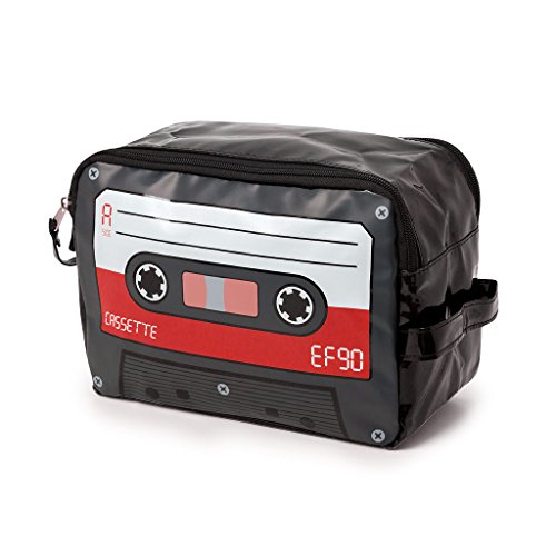 Preisvergleich Produktbild Balvi 25811 Kulturbeutel Kassette Audio rot PVC Reißverschluss Tragegriff