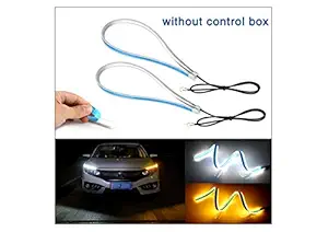 OnWheel Automatic Daytime Running Lights, Color Silicone Light Strip with White Yellow Turn Signal, Decorative lamp DRL for Headlight