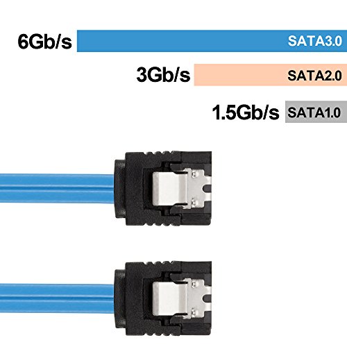Witasm 6 Stück SATA III Kabel 6.0 Gbps Anschlusskabel HDD SSD Datenkabel mit gerade Stecker, 46cm(Balu) - 2