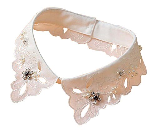 Collier détachables Vintage White Womens Faux shirt Blouse