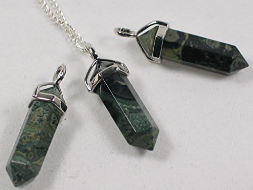 Healing Kambaba Jasper Crystal Point pendant &amp; SP chain, Diet