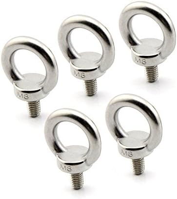 Yasorn 5pcs M8/0. 32 Lifting Ring Eye Bolt Stainless Steel Screw Bolt