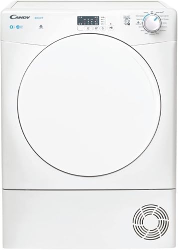 Candy Smart CSEC8LF 8Kg Capacity Freestanding Condenser Tumble Dyer, Sensor Dry, Smart enabled, 14 Programmes, White
