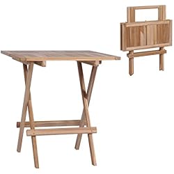 vidaXL Bois de Teck Massif Table Bistro Pliable Terrasse Patio Table de Jardin