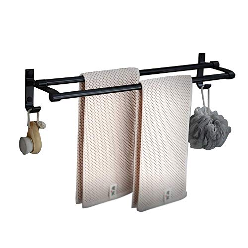 Preisvergleich Produktbild Anah Badezimmer-Doppelhandtuchstange, Nickel gebürstet (Farbe : SCHWARZ)