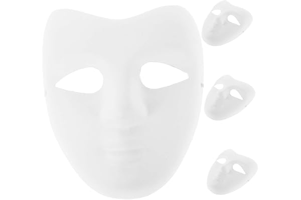 HEATSHAKING 4St Peking Opera Mask Maskerad Prop Maskerad Mask Vit Kinesisk Opera Performance Masker Vanlig Vit Mask Gör-Det-Självpappersmask Blank Mask Kostymmask För Festmaskdekoration