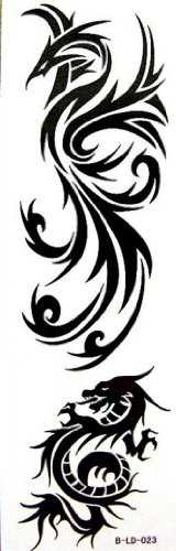 Preisvergleich Produktbild SPESTYLE wasserdicht ungiftig temporäre Tätowierung stickerstemporary Tattoos wasserdicht neueste Trend des Schwarzen Drachen Phönix