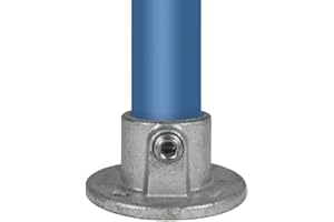 VILO VISIONS Rohrverbinder Temperguss Verzinkt Gerüstrohr Kupplungen T-Clamps® - TÜV geprüft (Fußplatte rund (131), 33,7 mm (1”))