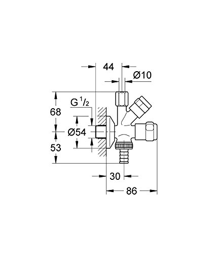 Grohe 41073000 Original WAS Kombi-Grohe Eckventil, Fettkammer Oberteil 3/8 Zoll mit Rückflussverhinderer - 2