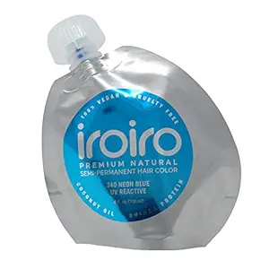 8 Oz / 236 Ml: Iroiro Premium Natural Semi-Permanent Hair Color 340 Neon Blue (8Oz)