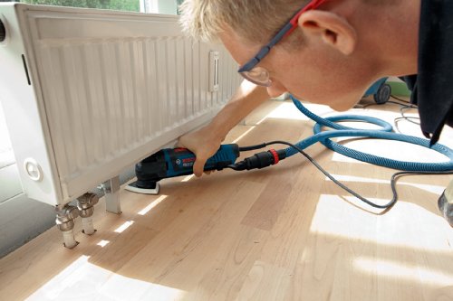 Bosch GOP 250 CE Professional Multi-Cutter im Karton mit Zubehör (Sägeblätter, Schleifplatte und -blatt, Schlüssel) - 4