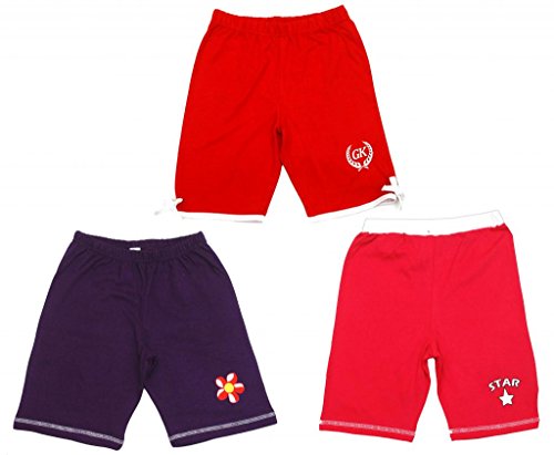 Goodway Pack of 3 Girls Knee Length Shorts Double Colour, Cut&Sewn & Printed Shorts RS.449 (70.00% Off) - Amazon
